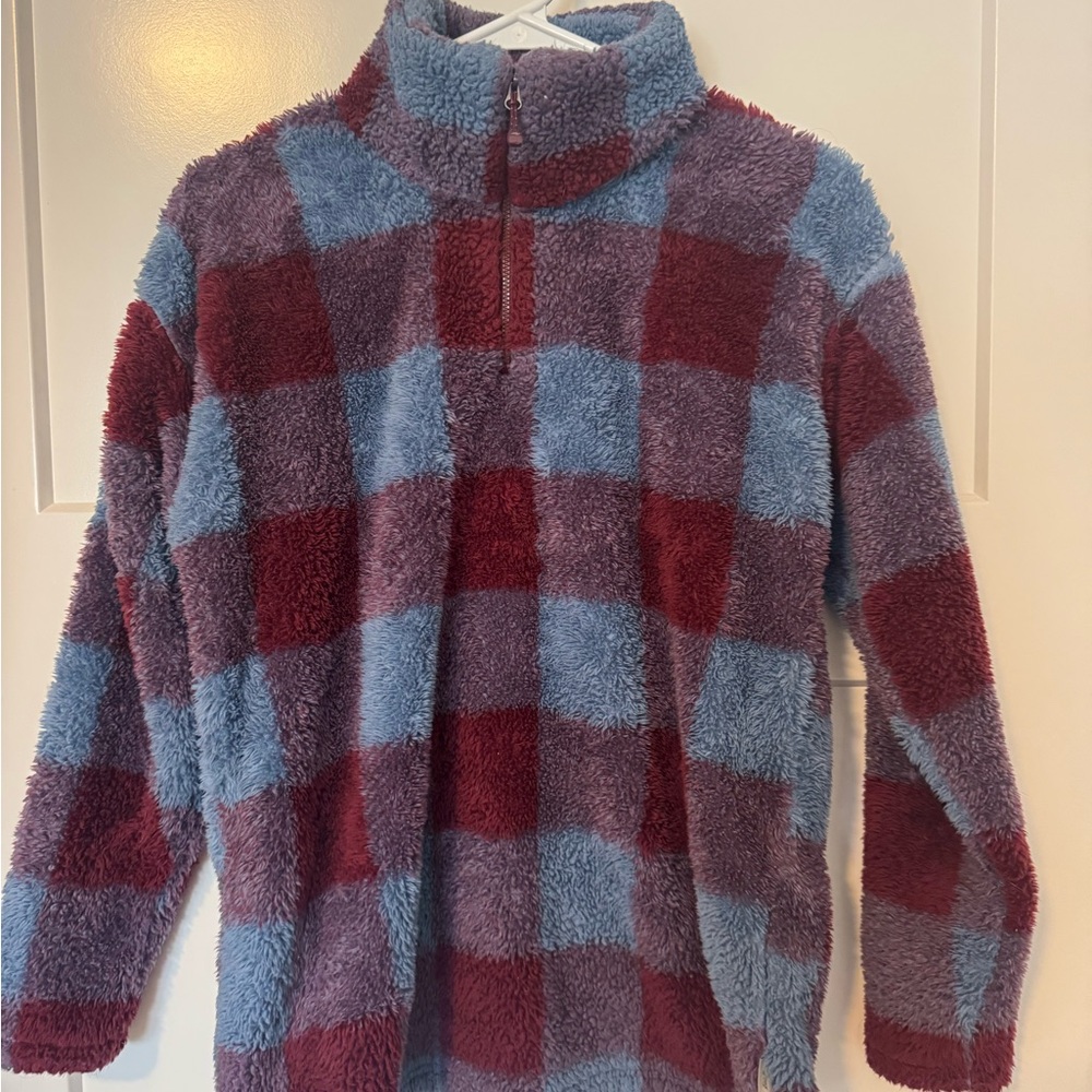 Eddie Bauer Blue and Red Fleece Jacket
